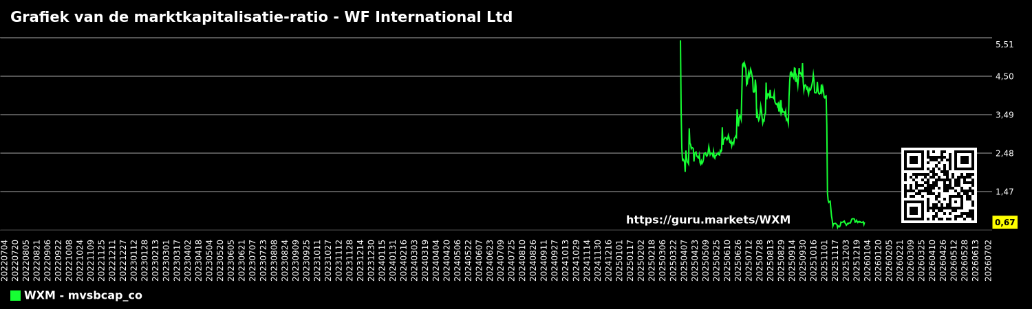 Grafiek van de marktkapitalisatie-ratio - WF International Ltd